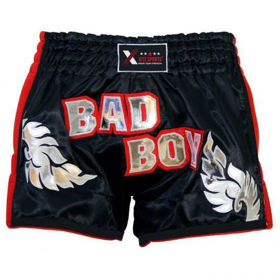 Custom Kickboxing Bad Boy Short Black Red Air Mash