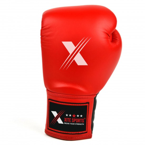 Xitesports® Fight Lace-up Boxing Gloves Red
