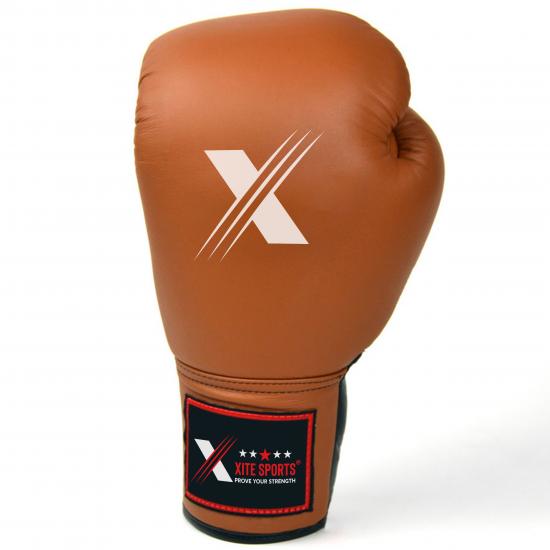 Lace-up Sparring Gloves Brown-Black