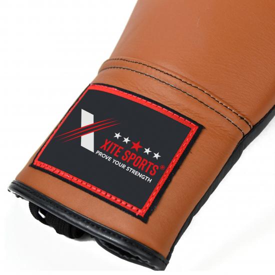 Lace-up Sparring Gloves Brown-Black