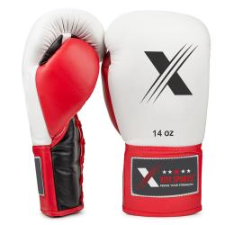 Top Xitesports® Lace Up Boxing Gloves Black/White/Red