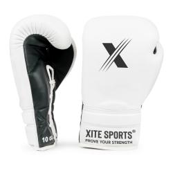 Top Xitesports® Comp Lace Up Boxing Gloves White & Black