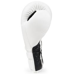 Top Xitesports® Comp Lace Up Boxing Gloves White & Black