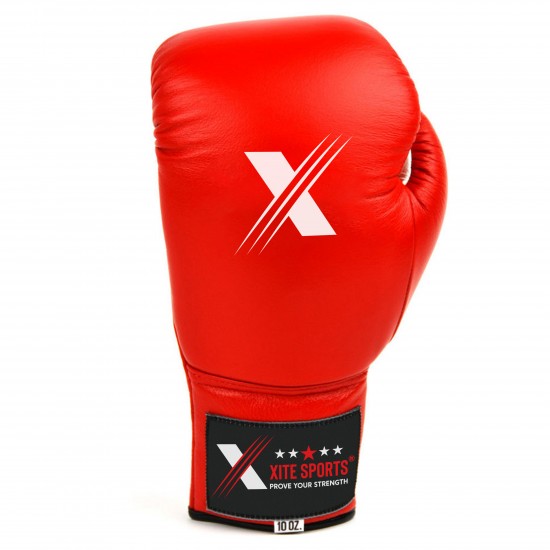 Xitesports® Competition Lace-up Boxing Gloves Red