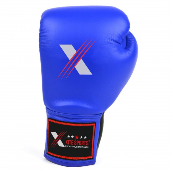 Xitesports® Fight Lace-up Boxing Gloves Blue