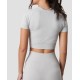 Custom Women Seamless Cropped T-shirt Light Grey 