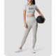 Custom Women Seamless Cropped T-shirt Light Grey 