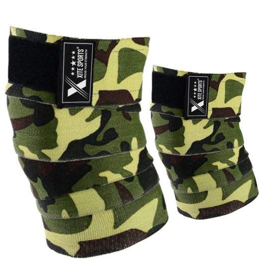 2021 Best Knee Wraps Easy Fit And Washable Army Green Camo Print